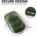 Sukuos 6 Compartments Travel Pill Organizer | Portable Daily Pill Box for Vitamins & Supplements | Easy Open Small Medicine Case - Green - Buy Online on GoSupps.com