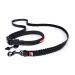 Ezydog jogging dog leash for medium -sized and large dogs - jogging leash runner 210cm - leash for jogging with dog reflective elastic with bungee jerk dampers (25mm black) 2.5 x 210cm black