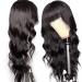 18 Inch Body Wave Wig with Bangs - Brazilian Virgin Human Hair for Black Women | 150% Density None Lace Front Glueless Natural Color Hairstyle - Buy Online on GoSupps.com