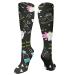 Dental dental hygienist print compression socks for women & men circulation 15-20 mmHg is best support for athletic running cycling white one size