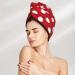 Red Polka Dot Microfiber Hair Towel | Soft Super Absorbent Quick Dry Wrap for Women - Ideal for Long Curly & Thick Hair - Buy Online on GoSupps.com