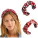 TQUXNGA Knot Christmas Headband Color Matching Pearl Embellished Yoga Sports Christmas Headband for Woman Red and green - Buy Online on GoSupps.com