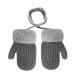 Baby Toddler Furry Winter Gloves Cold Weather Warm Knit Magic Mittens On String Kids Insulated Snow Warm Gloves with Fleece Lining for Baby Girls Boys 0-3 Years Gift B-Dark Grey
