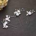 Vakkery Wedding Hair Accessories - Silver Flower Hair Pins & Clips | Bridal Jewelry for Women & Girls (3 Pack) - Buy Online on GoSupps.com