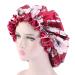 Large Satin Bonnet Cap Bonnets for Women Silky Bonnet for Curly Hair Women Hair Wrap for Sleeping Double Layers