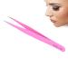 Lash Tweezers 2 Types Straight and Curved Tip Tweezers Nipper Stainless Steel Eyelashes Tweezers Accurate Portable Pincet for Eye Lashes Grafting Extension(ESD