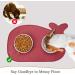 Vivaglory Waterproof Pet Food Mat 24x16 - Anti-Slip Bowl Mat for Dogs & Cats, Burgundy Whale-Shape Design - Buy Online on GoSupps.com