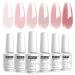Vishine Nude Gel Polish Kit Sheer Milky Pink Jelly Transparent UV LED Gel Nail Gel Polish Varnish Nail Art DIY Saon 6Pcs 8ML C054