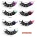 Buy Echpzed 7 Pairs 3D Colorful Dramatic False Eyelashes - 21MM D Curl Fluffy Faux Mink for Parties and Dating | International Shipping - Buy Online on GoSupps.com