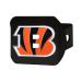 FANMATS 22547 Cincinnati Bengals Black Metal Hitch Cover - 3D Color Emblem