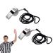 Syqzmya 2 pieces of whistle stainless steel triller whistle with the handle referee whistle signaling pipe for coaches with Lanyard according to clear sound trill -pipe physical education for school sports football football