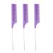 3 Pcs Hair Comb Anti-Static Tail Comb Carbon Fibre Metal Comb Pin Tail Comb Heat Resistant and Salon Rattail Parting Comb Pink Fine Tooth Rat Tail Hair Comb for Women (purple3.30)