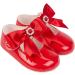 Baypods Baby Girls Red Patent Pre Walker Shoes with Diamante Bow | Handmade in England | Soft Faux Leather | Size 3 UK Child - Buy Online on GoSupps.com