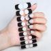 Nail Adhesive Wrap - Semi Cured Gel Nails Strips (Black French Style)