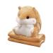 MUZIRI KINOKOO Plush Pillow Blanket Cute Hamster Plush Blanket for TV Sofa Office Nap Blanket Folding Throw Blanket Stuffed Throw Pillow Plane Blanket Soft Plush Toy Blanket-Brown No seed Brown