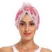 Pink Cherry Blossoms Hair Towel 2 Pack Super Absorbent Hair Drying Towel Quick Dry Hair Turbans Head Towel with Button Twisty Wrap for Women Girls