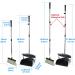 Indoor Upright Broom and Dustpan Set with Lid - Long Handle Sweeper for Home, Office, Kitchen, Garden - Ideal for Pet Hair - Dark Black - Buy Online on GoSupps.com