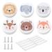 Aynkh drawer handles wood with silicone door protection 35 mm cartoon motif round handle with screws for children's room kitchen bedroom 6 pieces