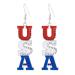 Independence Day Earrings Dangling Rhinestone American Flag Dangle Earrings Sparkly Crystal Patriotic Earrings 4th of July Ear Jewerly for Women Style B