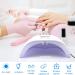 220W UV LED Nail Lamp with Phone Holder - Professional Nail Gel Polish Dryer with 4 Timer Settings and Auto Sensor - Buy Online on GoSupps.com
