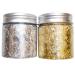 Nuobesty glitter powder leaf gold flakes leaf metal silver gold gold flakes glitter powder nail flakes nailart gold foil cake chocolates nail type face make up decoration 2 pieces