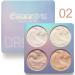 Allbestaye 4 Colors Highlighted Baked Highlighter Powder Pressed Face Contour Palette Luminous Glow Cheek Makeup - Buy Online on GoSupps.com