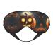 SSIMOO Owl Pumpkin Happy Halloween Sleep Mask-Adjustable Breathable Fashionable Eye Mask for A Comfortable Sleep Experience Black