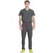 Mediclo Men's Eco-Friendly Scrub Pants - Sable, 7 Pockets, Elastic Waist, Sustainable FYSEL Fabric, Tapered Leg, Medium Heather Grey - Buy Online on GoSupps.com