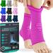 Modvel Foot & Ankle Brace Socks for Sprained Ankle Compression Sleeve - Ankle Support for Women & Men - Tendonitis & Arthritis Ankle Brace Sports Running Torn Ligaments & Women E Pink Gum Medium