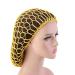 Minkissy 2Pcs Sleeping Hair Nets - Crochet Long Hair Snood Turban for Women & Girls | Red & Yellow - Shop Internationally! - Buy Online on GoSupps.com