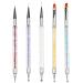 Jinlaili 5 Pieces Nail Art Liner Brush Nail Dotting Pen Double Ended Nail Liner Pen Dotting Tool for Nail Art Designs