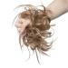 Tousled Updo Hair Pieces Messy Bun Hair Scrunchies Extensions Hair Piece Ponytail With Elastic Rubber Hair Extensions for Women Light Brown to Ash Blonde