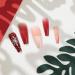 Coffin Christmas False Nails Set - Red Gradient Snowflake Xmas Design | 24Pcs Long French Fake Nails with Nail Glue for Women & Girls - Buy Online on GoSupps.com