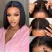 UNICE Pre cut Lace Wear and Go Glueless Wig Human Hair Pre Plucked Short Bob Wig Human Hair Straight 6x4.5 HD Lace Closure Wigs Ready to Wear Beginners Wig for Women 12 inch 12 Inch Natural Black
