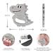 BPA-Free Baby Silicone Teether Dinosaur Pacifiers for Babies 0-12 Months - Teething Relief Toy Gift Set in Grey - Buy Online on GoSupps.com