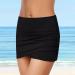 Women's High Waist Bathing Shorts - Sexy V-Slit Wrap Skirt Bikini Cover-Up | Black XXL Swimwear - Buy Online on GoSupps.com
