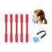 TBOC adjustable mask extension - Pack 5 units ear hooks red silicone ear holding for mouth protection mask extender to extend rubber band with adjusting buckles for neck and ear pain