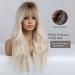 Esmee 26 Blonde Wig with Bangs - Ombre Wavy Synthetic Hair with Dark Roots | Perfect for Daily Wear, Parties, and Cosplay - Buy Online on GoSupps.com