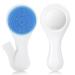 Baby Hair Brush and Comb Set - Silicone Baby Brush and Comb Set with Mirror 3 in 1  Super Soft for Newborn  Toddler  Infant Grooming Kit (Blue)