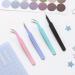 Reheyre 2Pcs Metal Nail Art Sticker Tweezer Set for Precise Sticker Application - Straight and Curved Tweezers for Thickened 1.0mm Tape - Black - Buy Online on GoSupps.com
