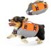 Eyin life jackets for small dogs size -adjustable dog vest with strong buoyancy light swimming aid with reflective rescue handle and tear protection for swimming (orange XS) XS orange & gray