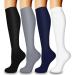 Laite Hebe 4 Pairs-Compression Socks for Women&Men Circulation-Best Support for Nurses,Running,Athletic 05-black/White/Grey/Navy Small-Medium