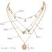 DoubleNine Multilayer Necklace - Sun Star Golden Crescent Pendant & Crystal Jewelry for Women Brides & Girls - Buy Online on GoSupps.com