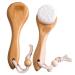 JYTDBCS Bamboo Charcoal face wash Brush Beech Extended Handle Makeup Brush Cleaning Brush Soft Hair Manual Bath face wash Brush