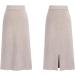 Sanahy Women's Ribbed Knit Midi Skirt - High Waist Bodycon Pencil Skirt XXL Beige - Buy Online on GoSupps.com