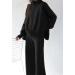 Fixmatti Women's Knitted High Neck Sweater Wide Leg Pant Set - Yy-black Large - Buy Online on GoSupps.com