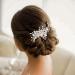 Bridal Crystal Hair Comb with Pearls | Wedding Hair Accessories for Women and Girls - Silver - Buy Online on GoSupps.com