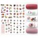 Floral and Butterfly Nail Art Stickers - Watercolor Decals for Women's DIY Manicure - 12PCS - Buy Online on GoSupps.com