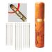 self Threading Needles, Needle Threader with Needle case Carving Pattern Golden 12 Pack orchid - Side Thread small