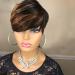 PangDongLai Pixie Cut Wig for Black Women | Short Black Layered Wavy Remy Hair | F1B/33 Color | Black with Brown Pixie Cut Human Hair Wig - Buy Online on GoSupps.com